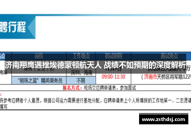 济南翔鹰遇挫埃德蒙顿航天人 战绩不如预期的深度解析